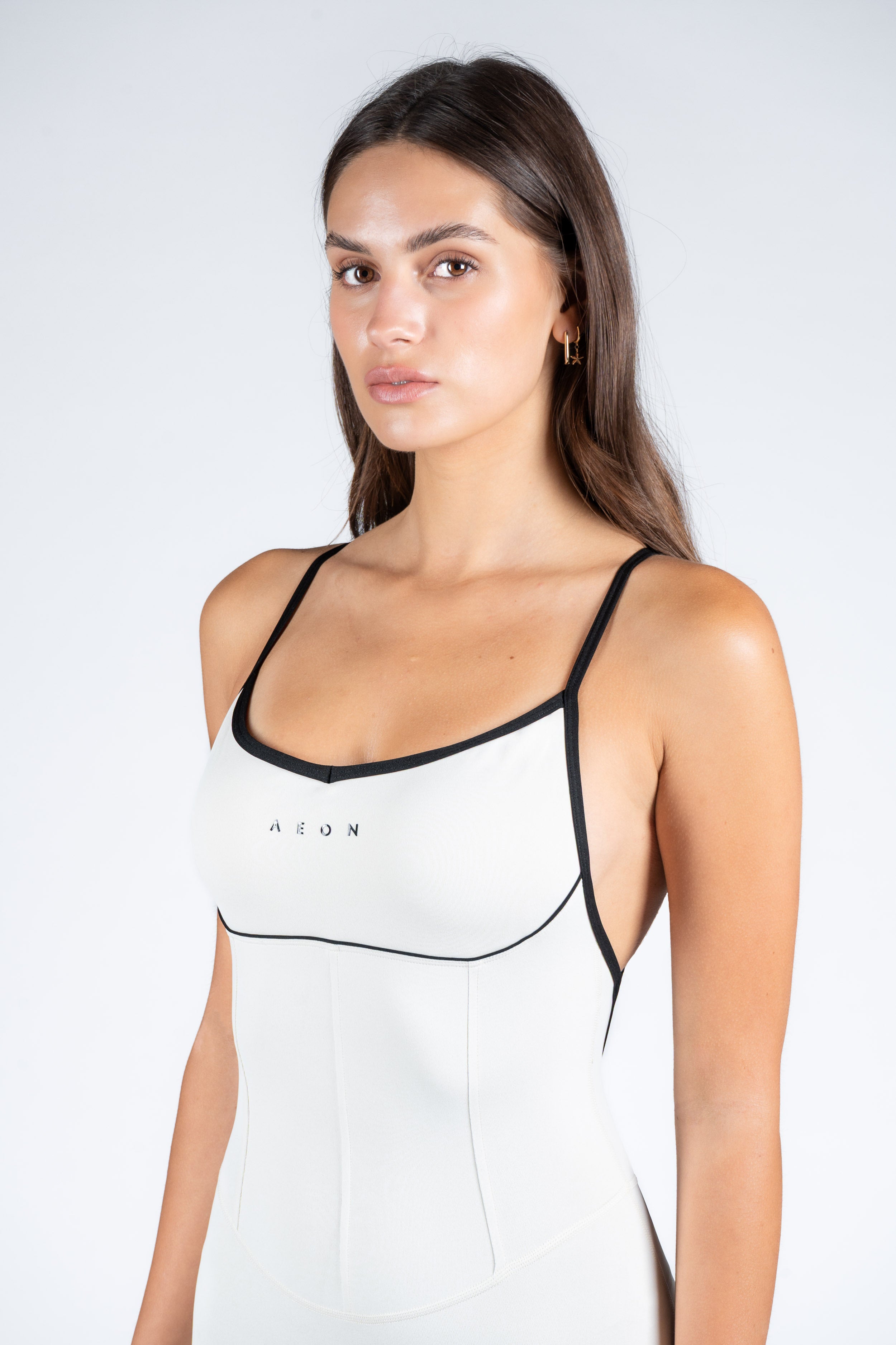 SECOND SKIN CONTRAST SHORT JUMPSUIT