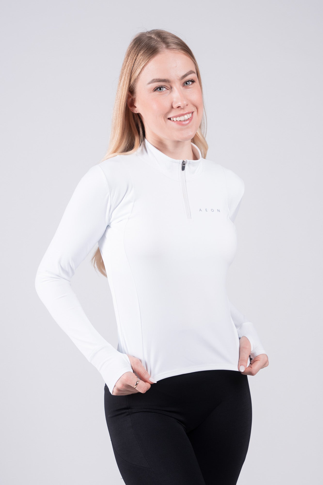 SECOND SKIN HALF ZIP TEE
