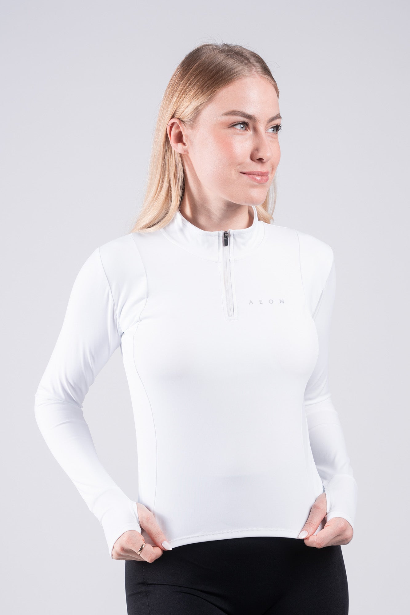 SECOND SKIN HALF ZIP TEE