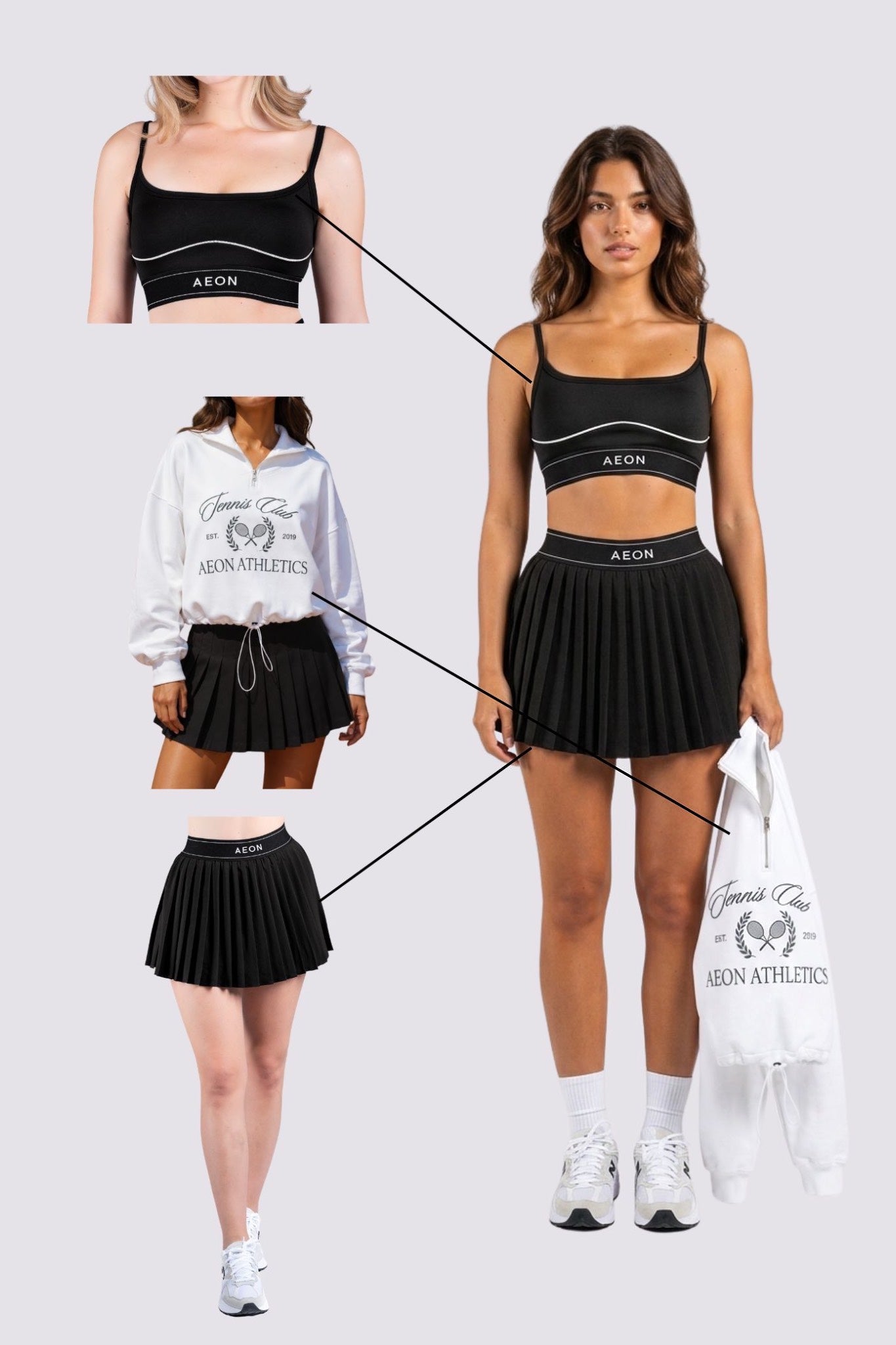 TENNIS CLUB BUNDLE - BLACK/ACE WHITE (3-PIECE)