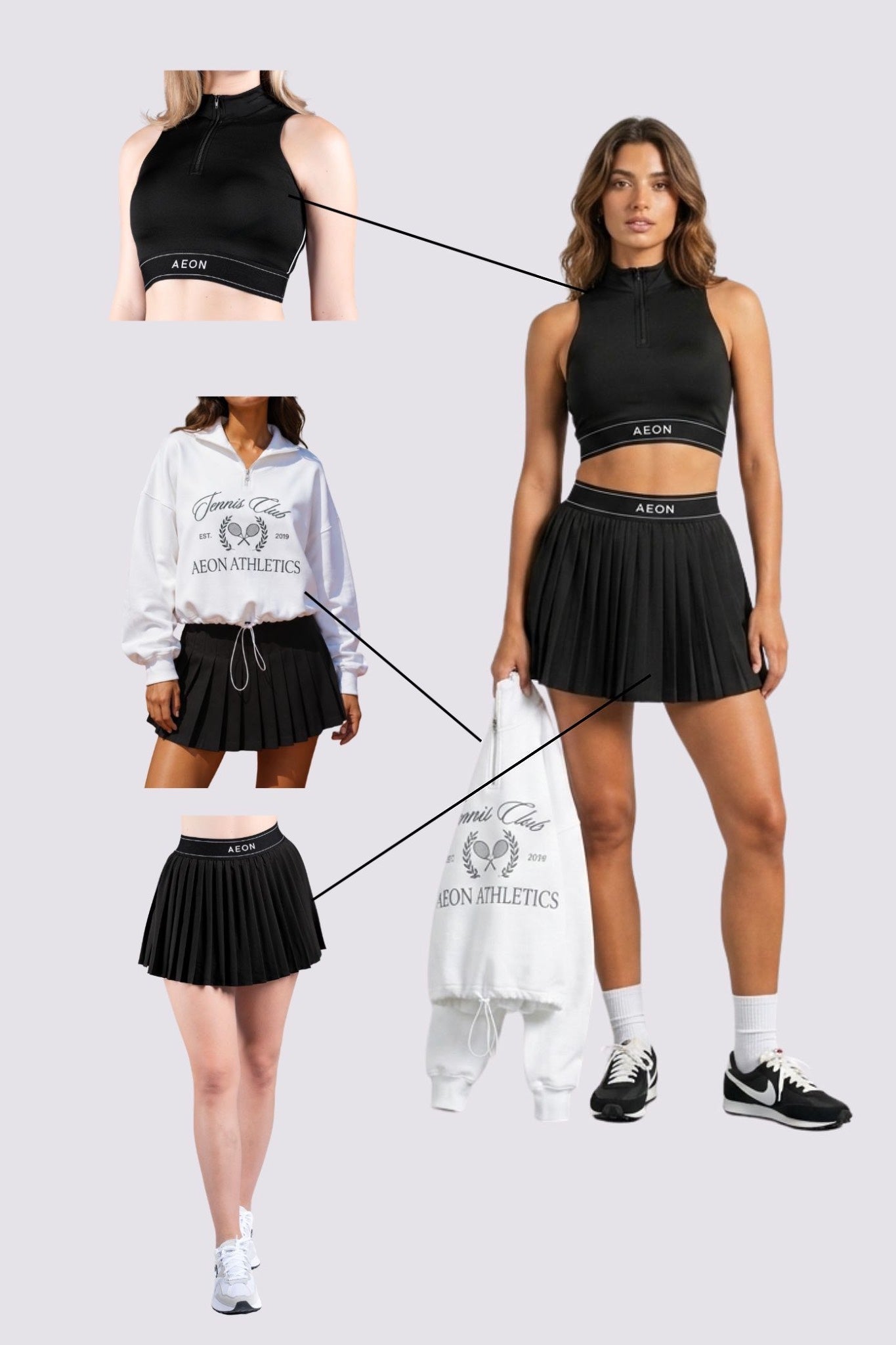 TENNIS CLUB BUNDLE - BLACK/ACE WHITE (3-PIECE)