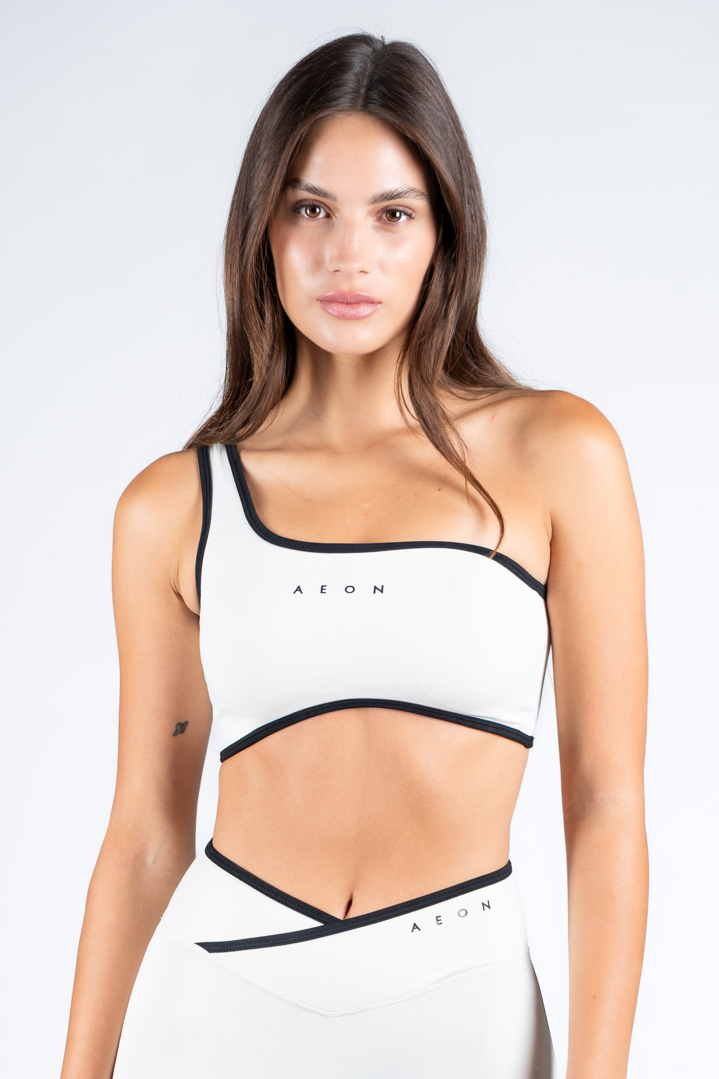 SECOND SKIN CONTRAST ONE SHOULDER BRA